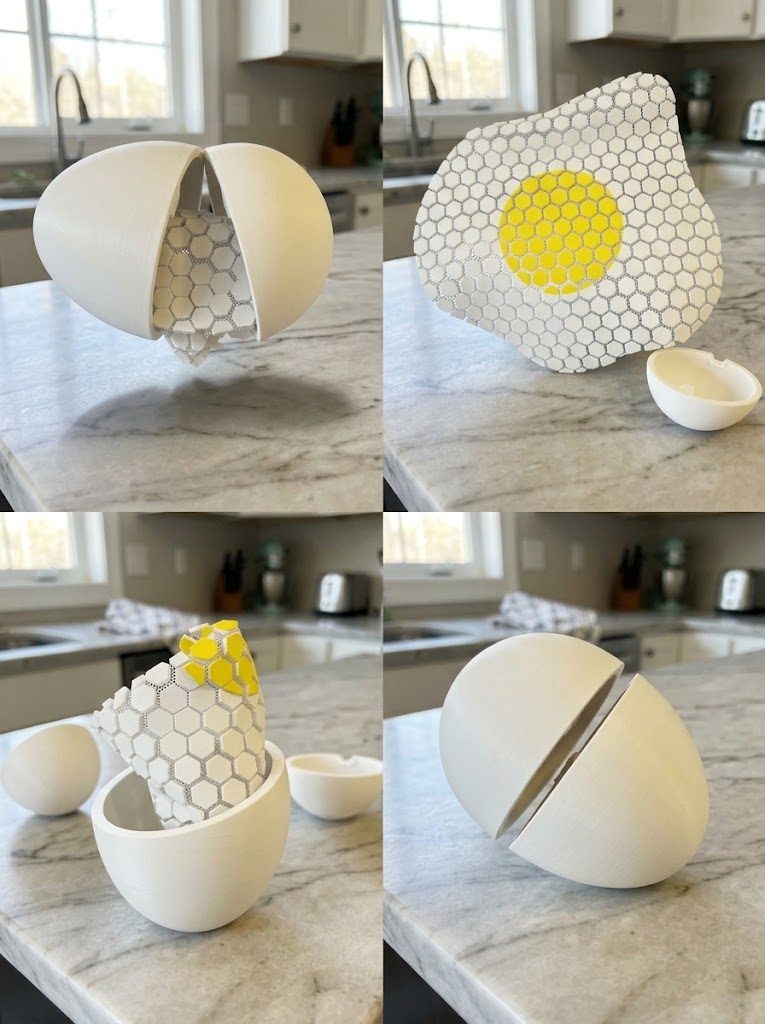Set de posavasos huevo frito antiestrés con cubeta, foto 2 de 2