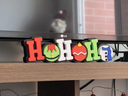 Foto de Letrero navideño «HOHOHO» para mesa y repisa