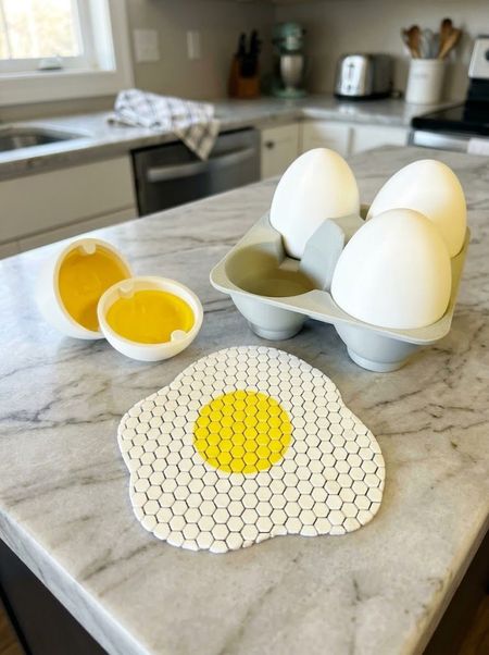 Foto de Set de posavasos huevo frito antiestrés con cubeta