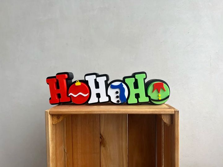 Letrero navideño «HOHOHO» para mesa y repisa, foto 2 de 3