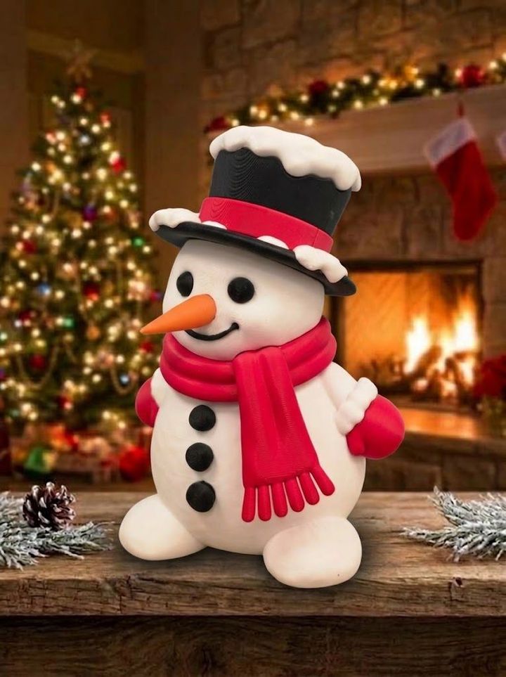 Figura decorativa de muñeco de nieve, foto 2 de 3